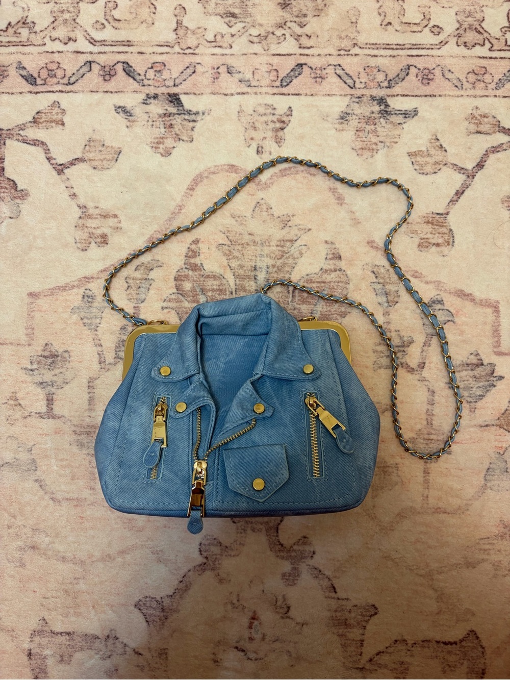 Blue Women's Jacket-Style Crossbody Bag